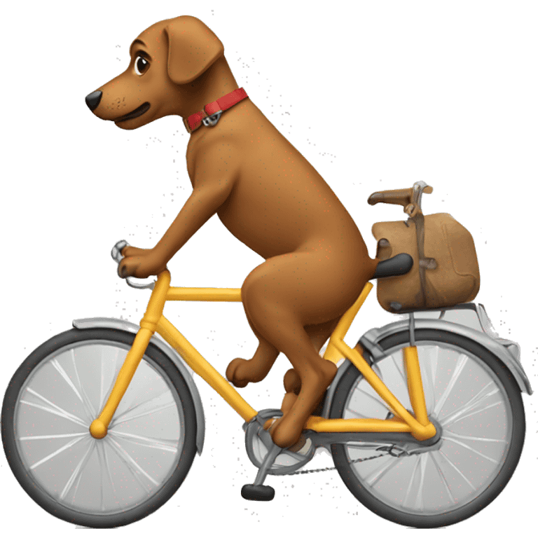 Dog writing bike emoji