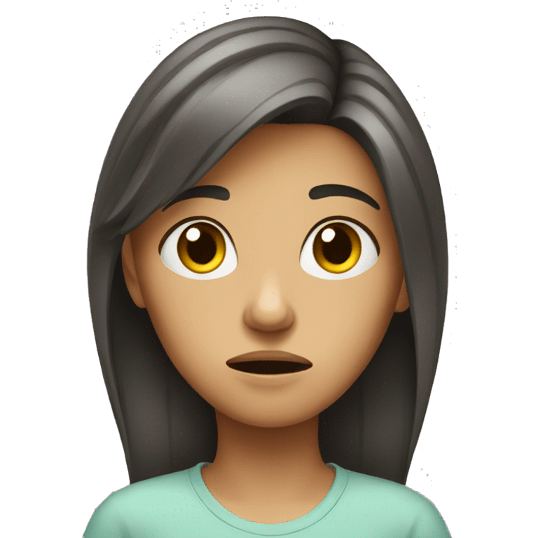 worried teen girl emoji