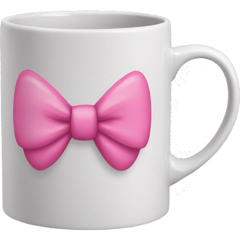 Pink bow coffee mug emoji