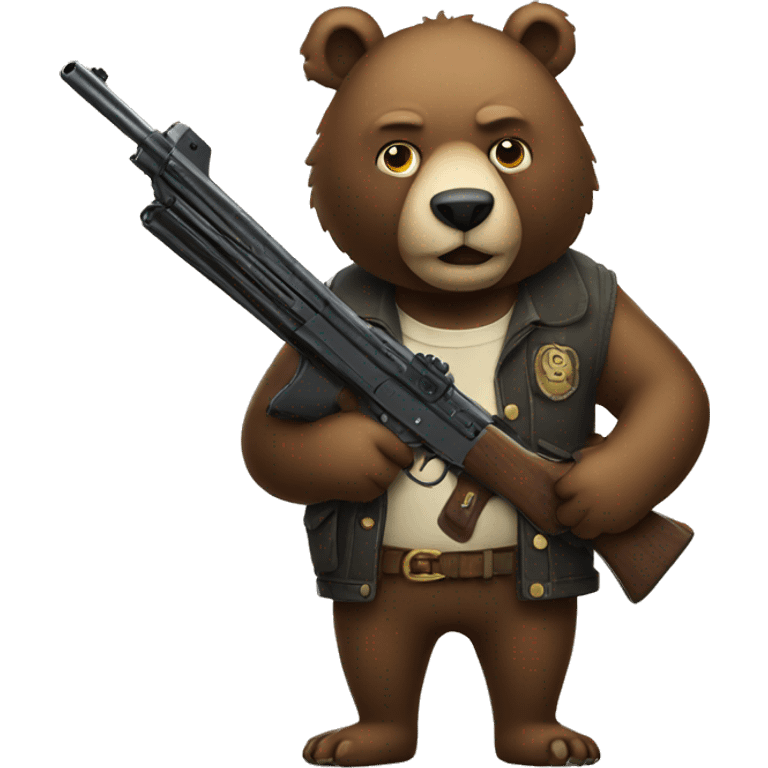 bear with gun emoji