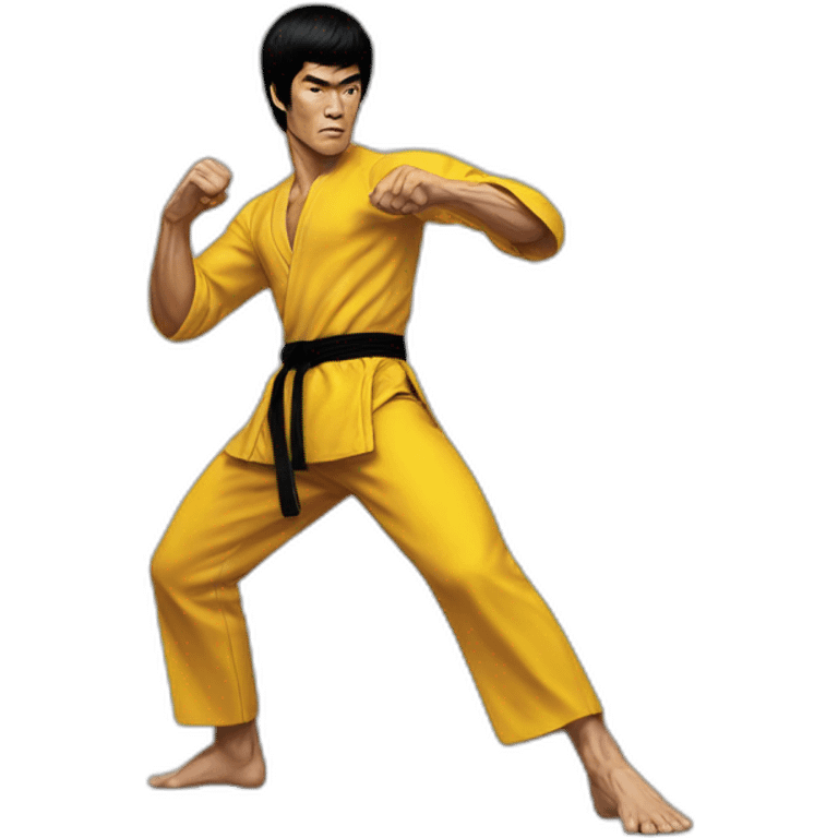 bruce lee half side-kick emoji