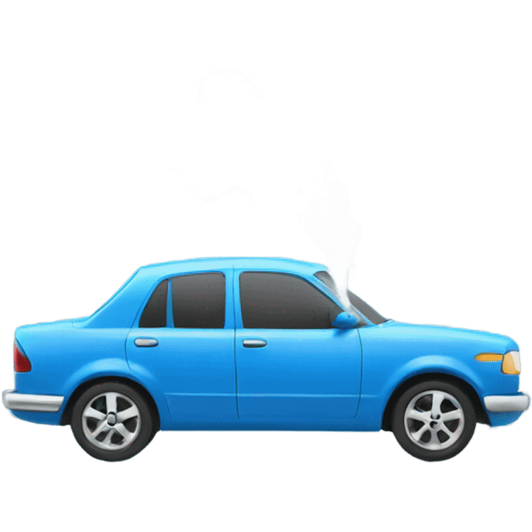 Blue car vaping  emoji