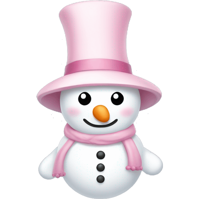 Cute white and light pink snowman emoji