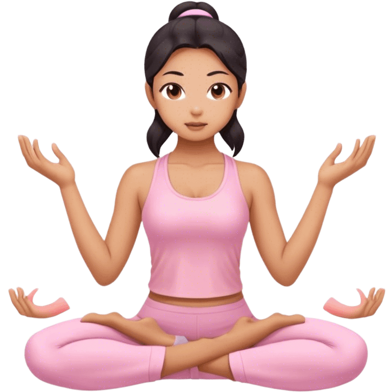 asian yoga girl light pink clothes l emoji