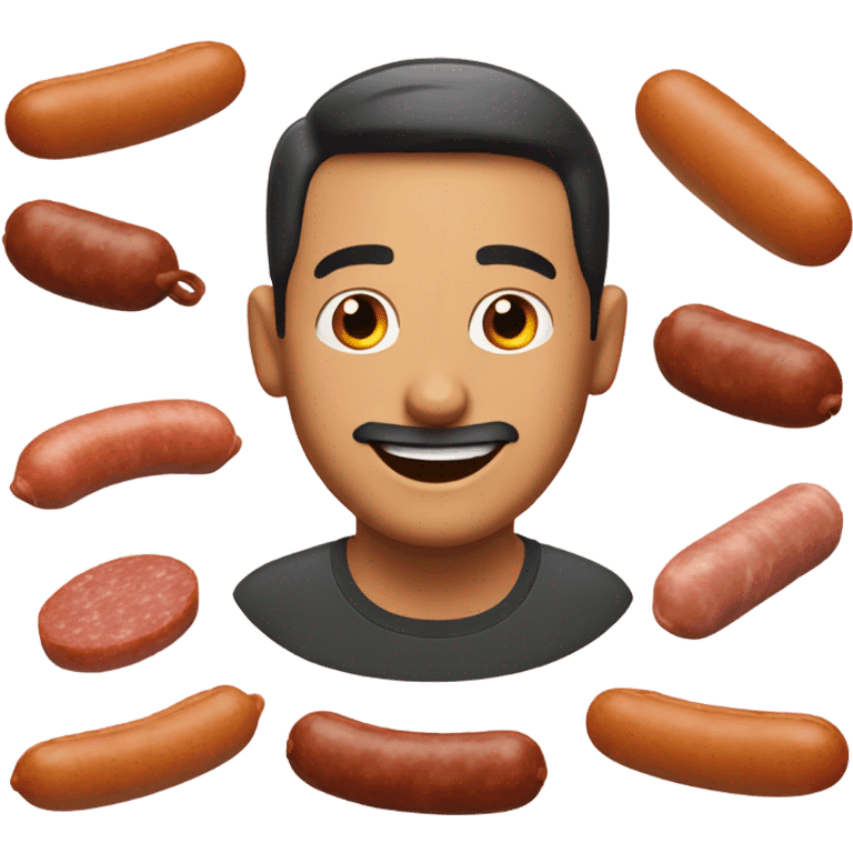 Man at a sausage fest  emoji