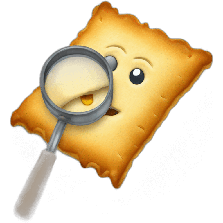 poptart with magnifying glass emoji