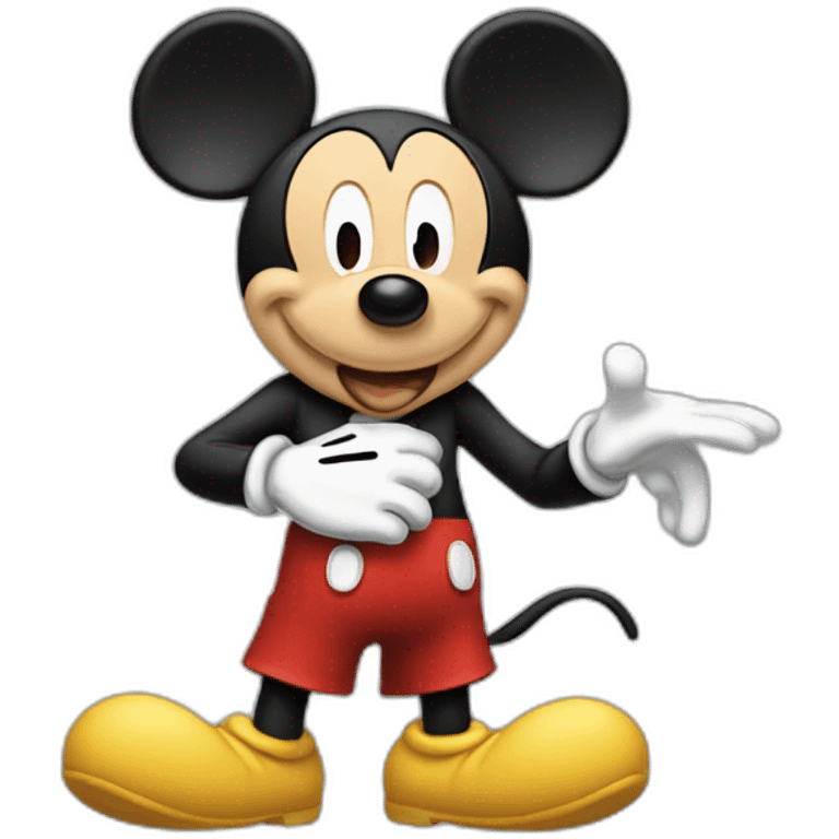 Mickey with a pew pew emoji