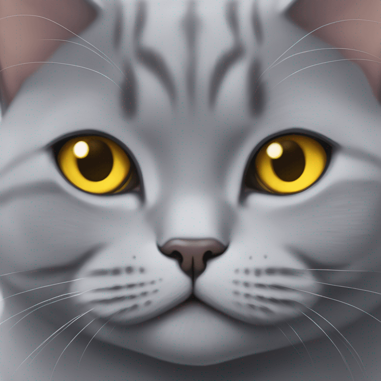 Lilas Tbby British Shorthair with yellow eyes emoji