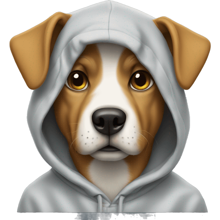 Dog wearing a hoodie emoji