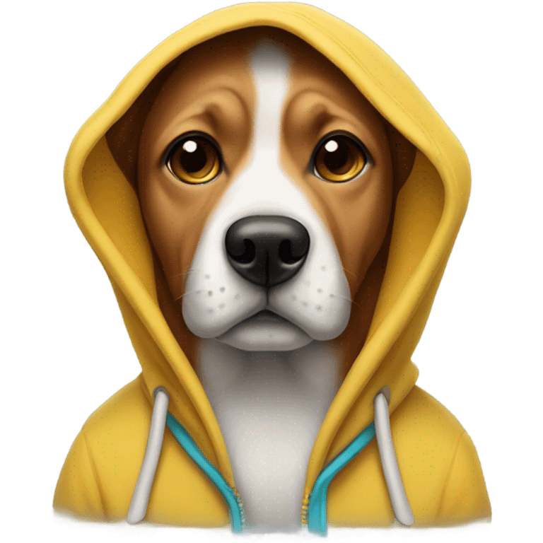 Dog wearing hoodie emoji