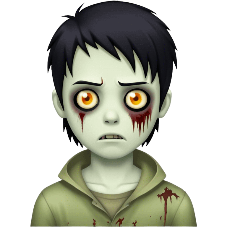 boy zombie with black hair emo emoji