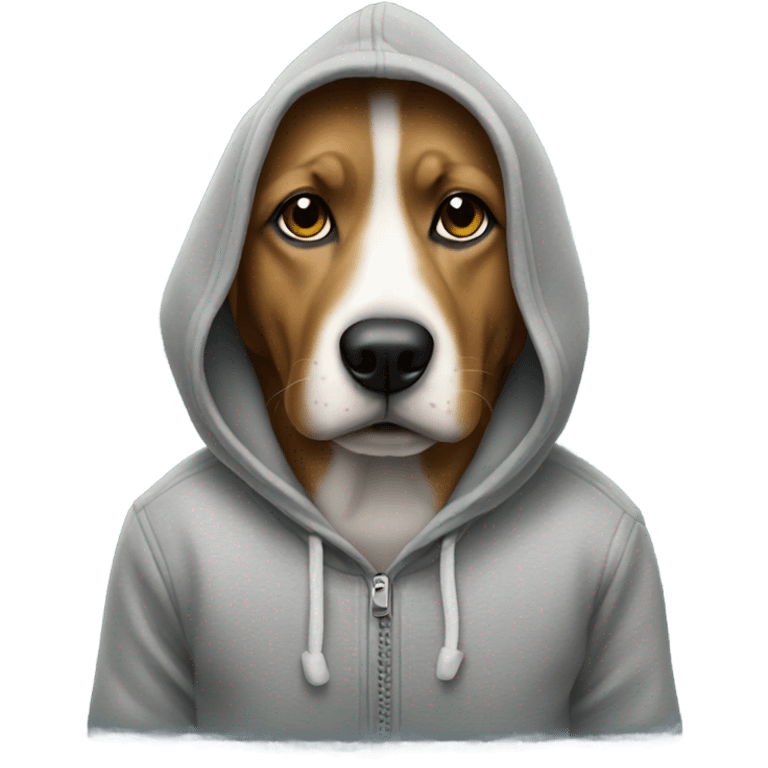 Dog wearing a hoody emoji