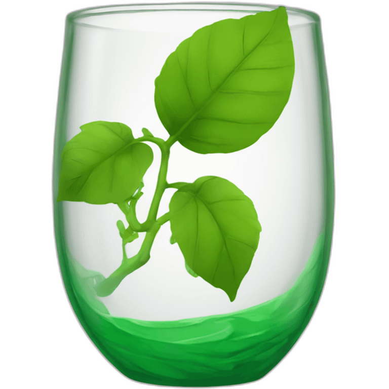 Ver de terre dans un verre vert emoji