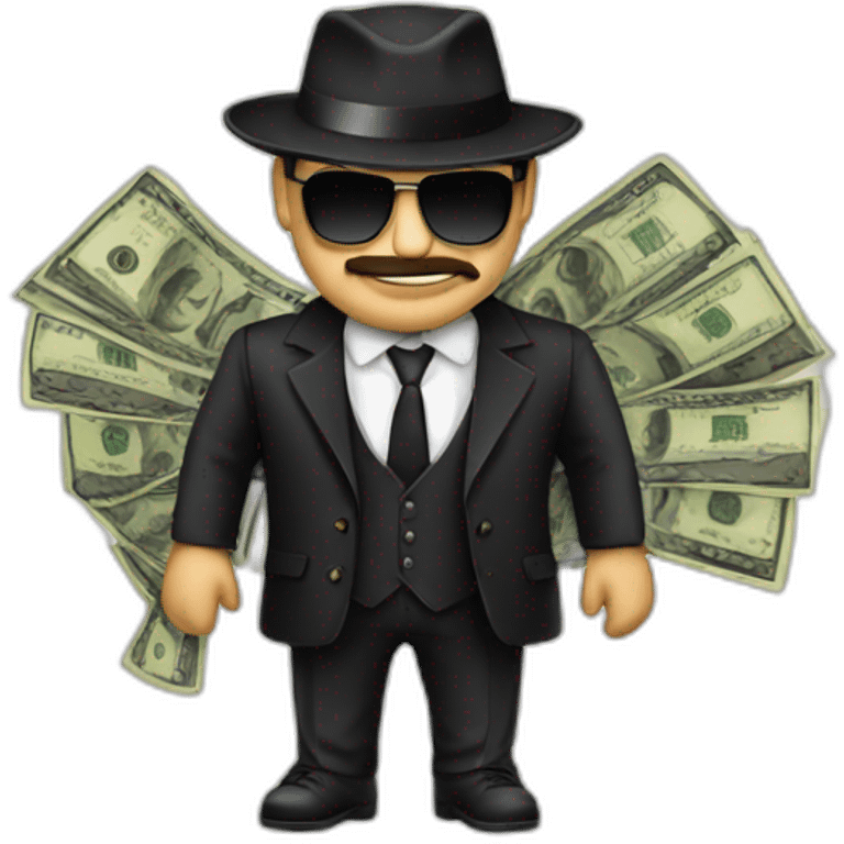 Italian mafia with cash emoji