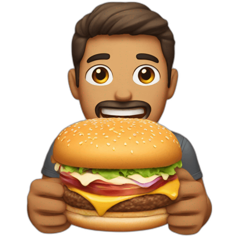 man eating cat burger emoji