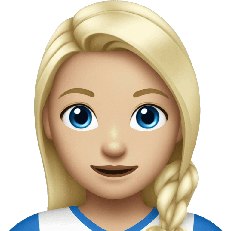 girl playing soccer blonde blue eyes emoji