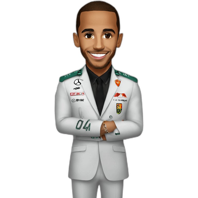 lewis hamilton on ferrari suit emoji