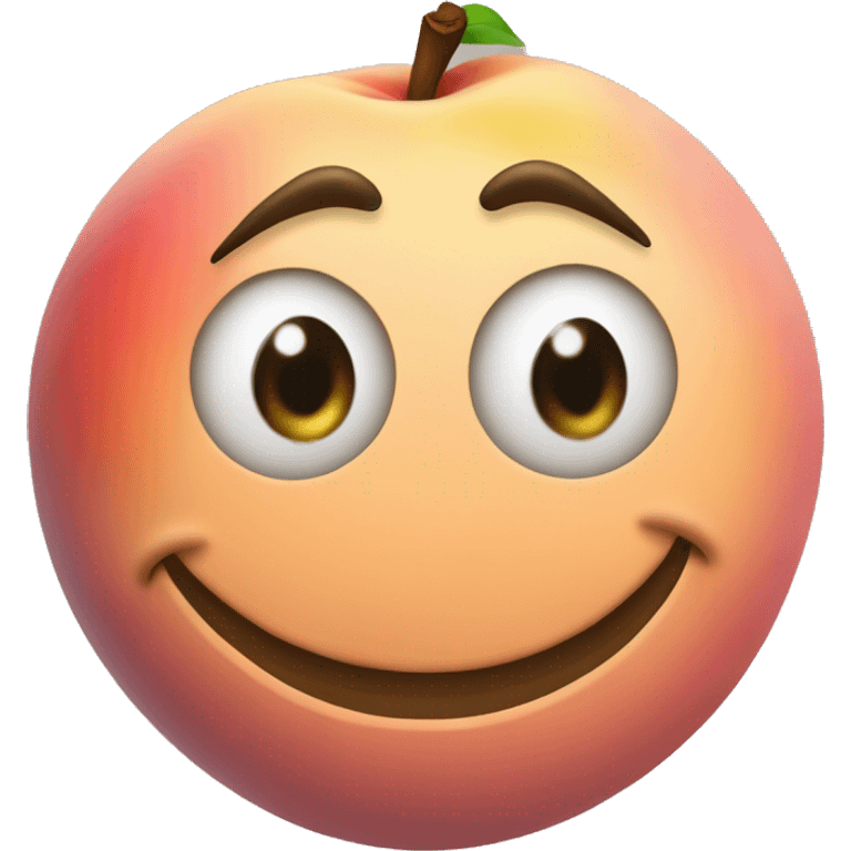 Smile face with a the peach sign on the eye emoji