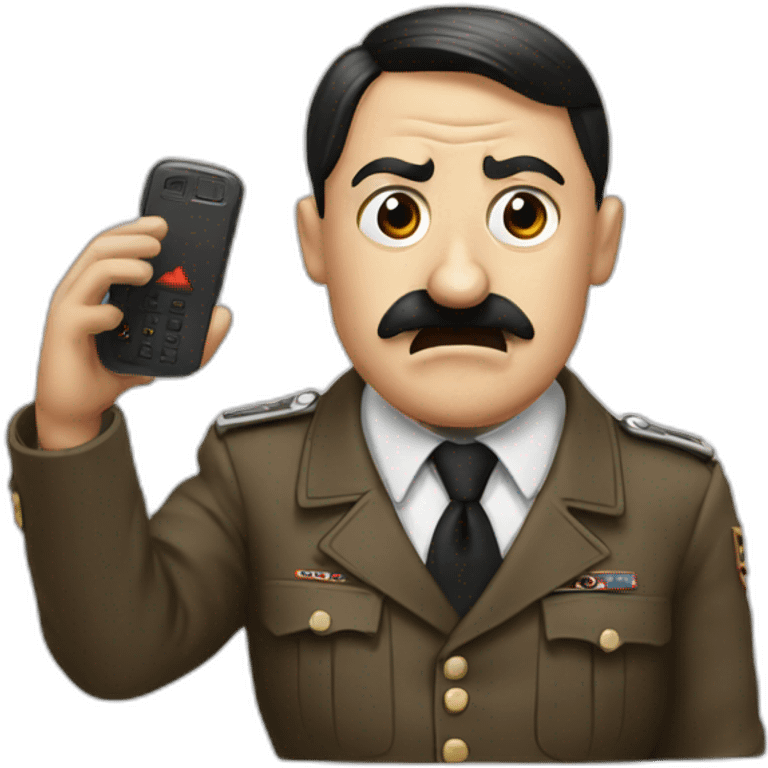 hitler with a phone emoji