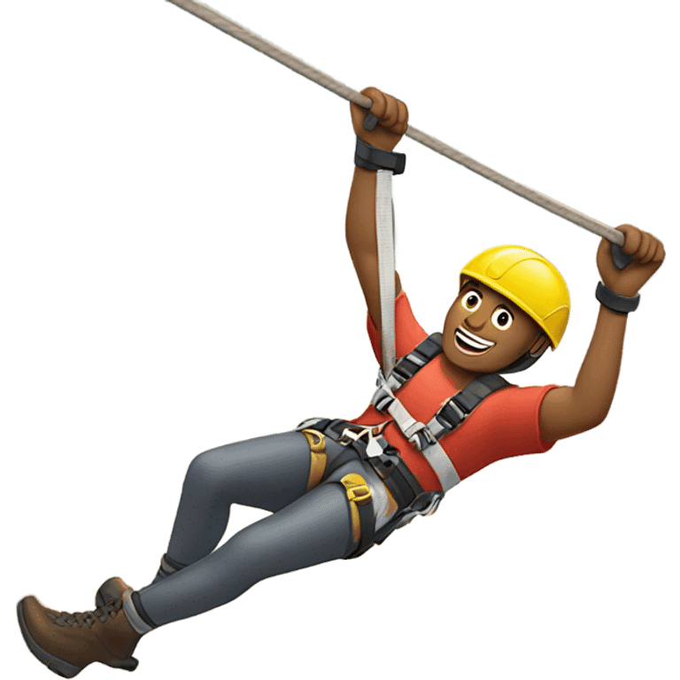 man zip lining emoji