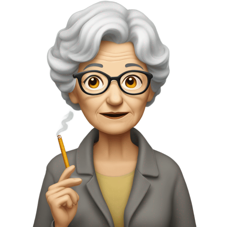 Granny smoking emoji