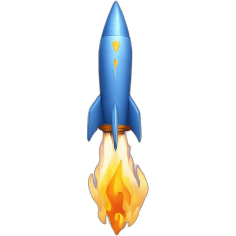 rocket with flame shaped as Ukrainian trident emoji