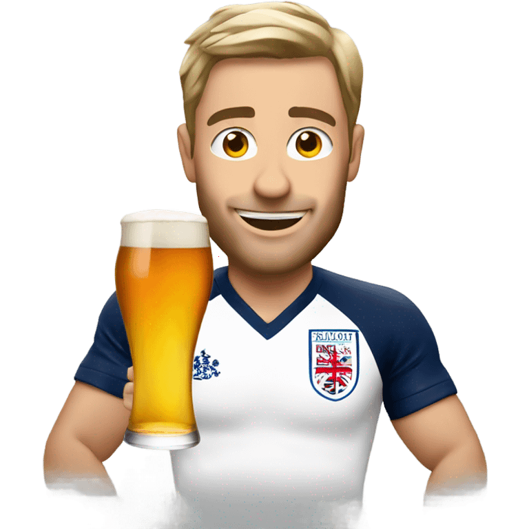 England footballer with beer emoji