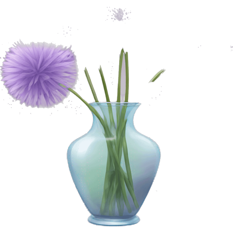 Light purple dandelions in a vase emoji