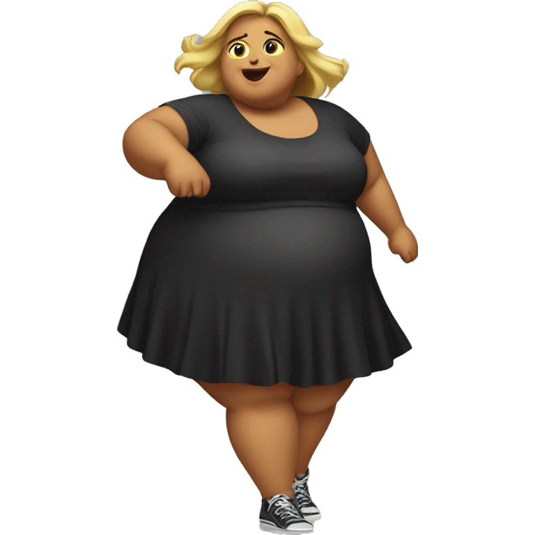 Fat girl dancing emoji