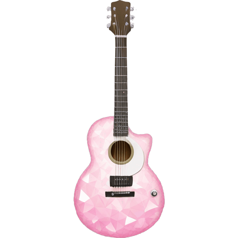 Guitar white light pink crystal pattern emoji