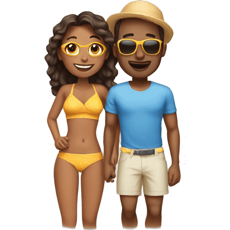 couple à la plage emoji