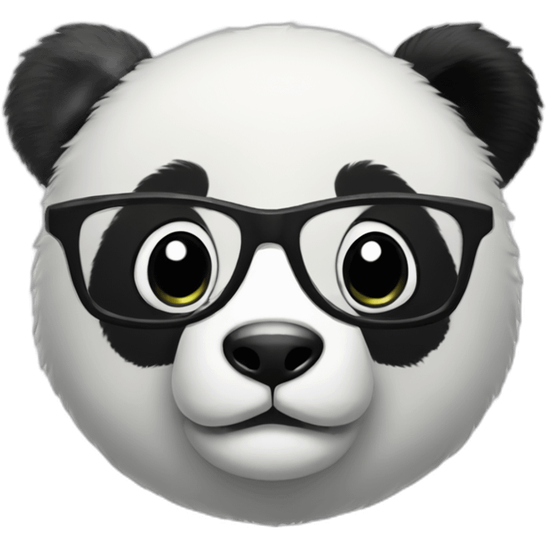 a nerdy panda emoji