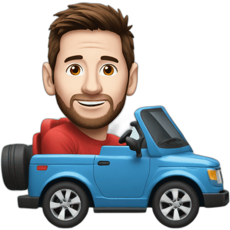 Messi in a car emoji