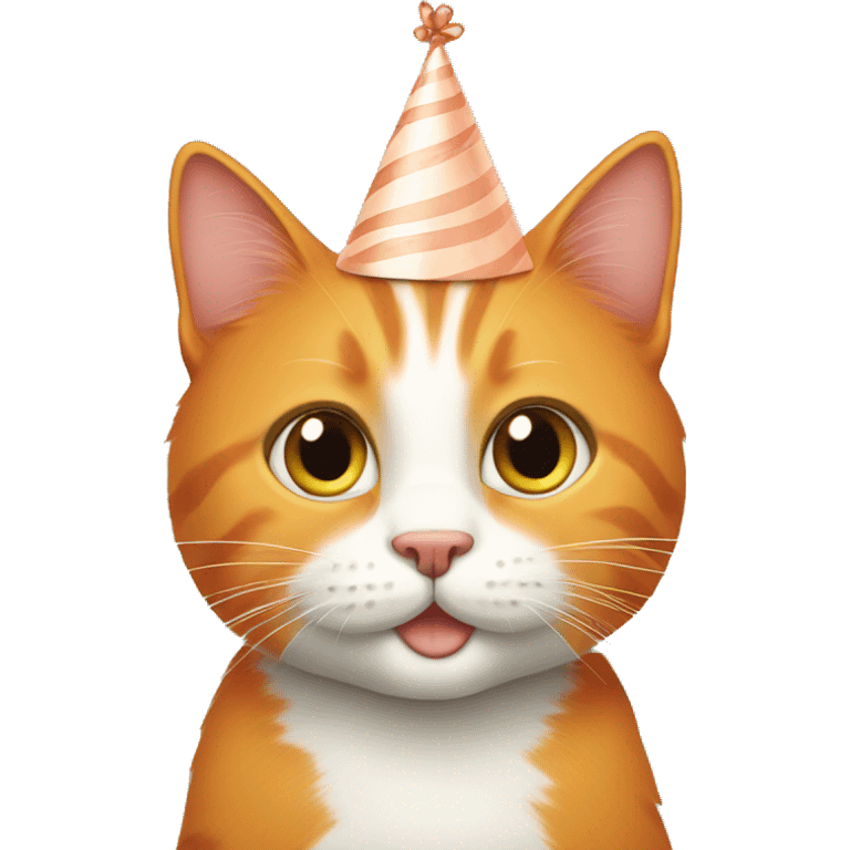 Orange cat birthday  emoji