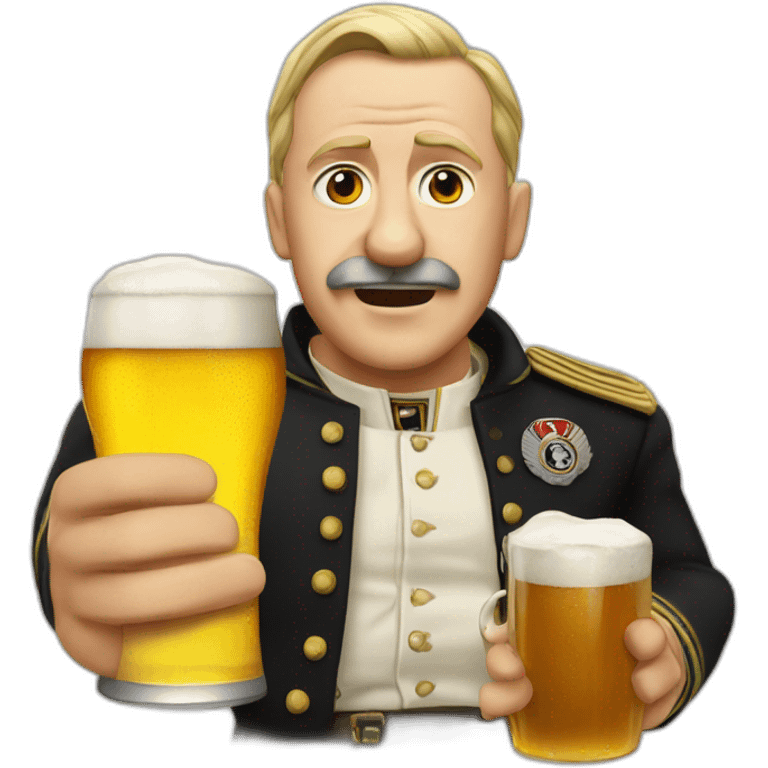 adolf hit ler with a beer emoji