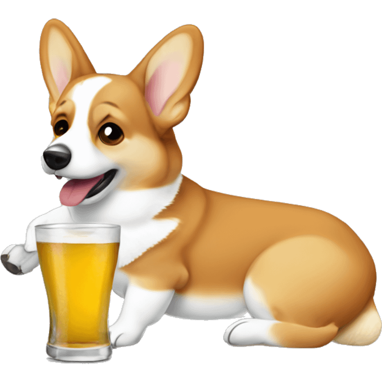 Corgi drinking mexican tequilla  emoji