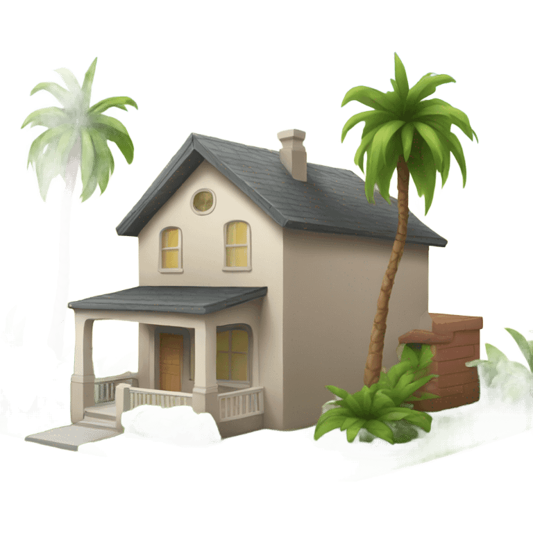 House with palm tree emoji