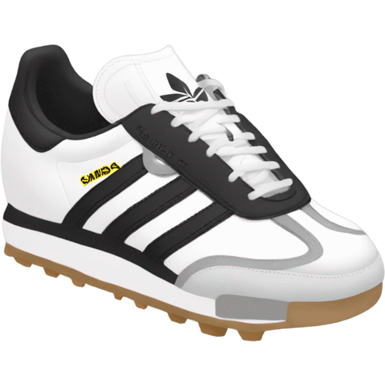 Adidas black and white sambas emoji