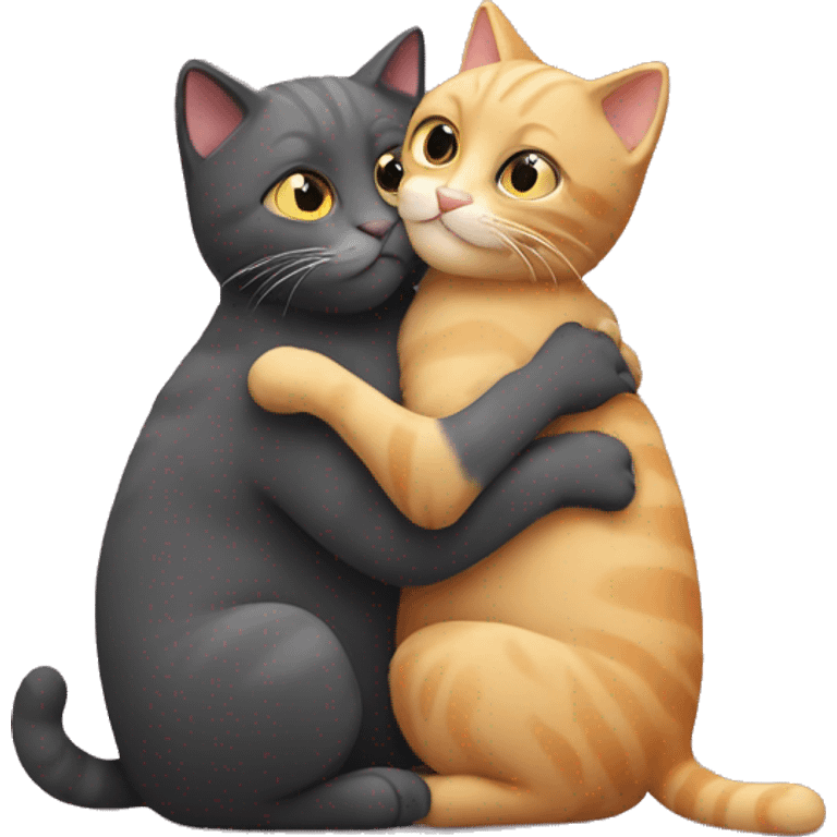 cat hugs another cat  emoji