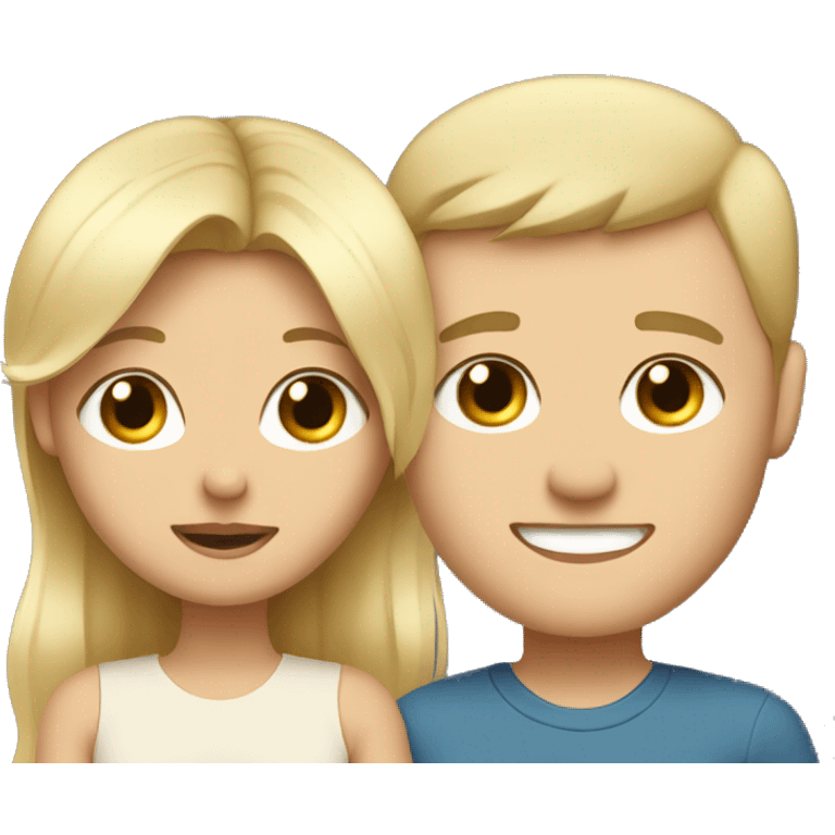 Blonde mom and brunette dad and blonde baby boy emoji