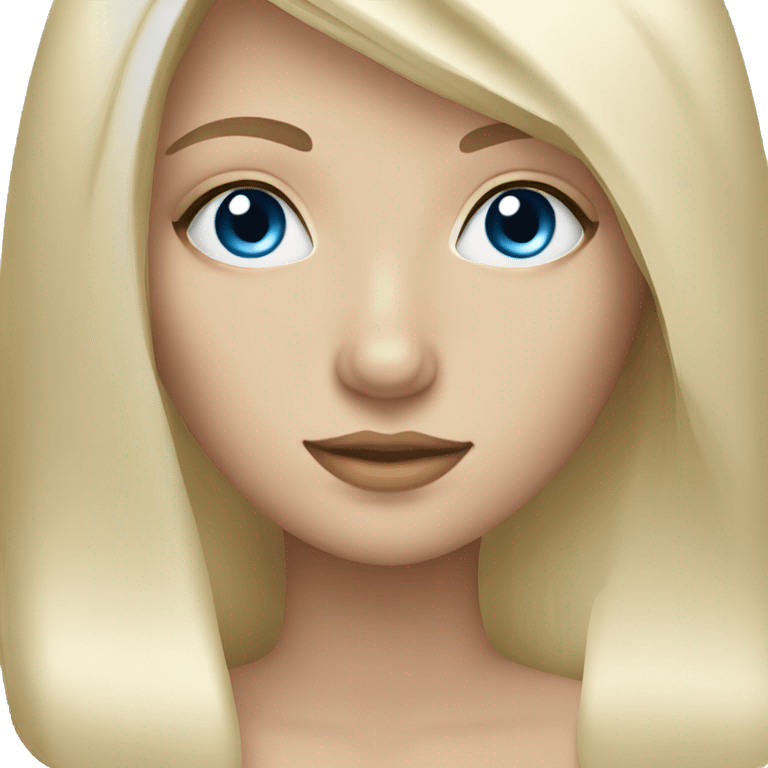 A white blonde girl with straight hair and blue eyes and long eye lashes emoji