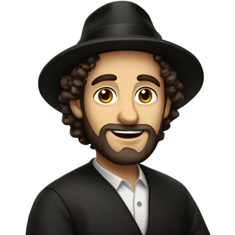 Jewish man with curls wearing a shtreimel emoji