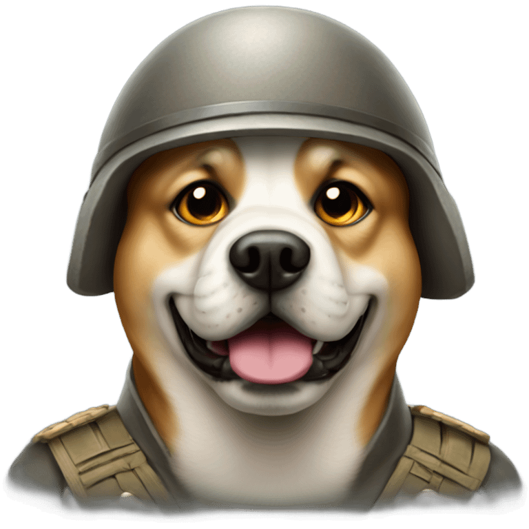 fat dog soldier emoji