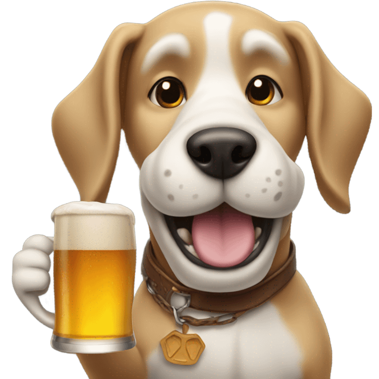 Dog with a beer in hand  emoji