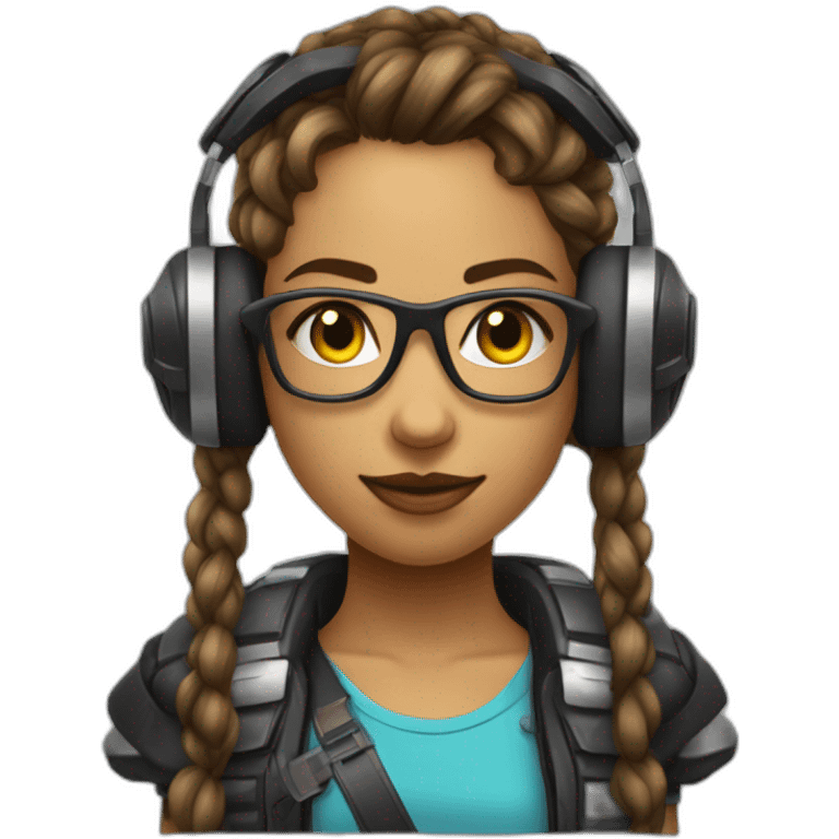 Gamer musicien sauvage futuriste fille emoji