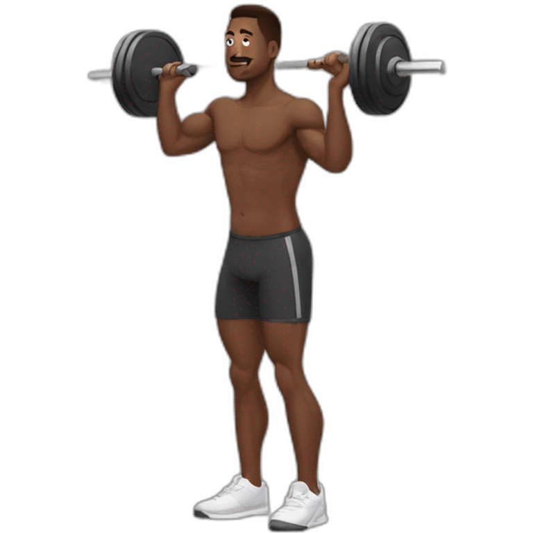 Man doing barbell squat emoji