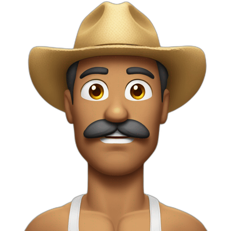 Muscles mustache expressive Cuban man emoji