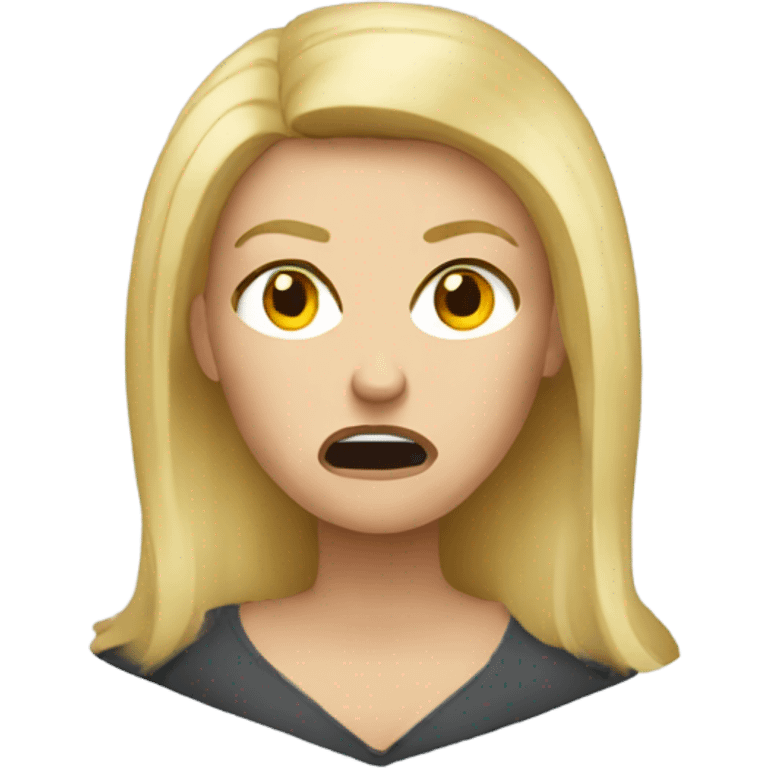 Angry blonde woman  emoji