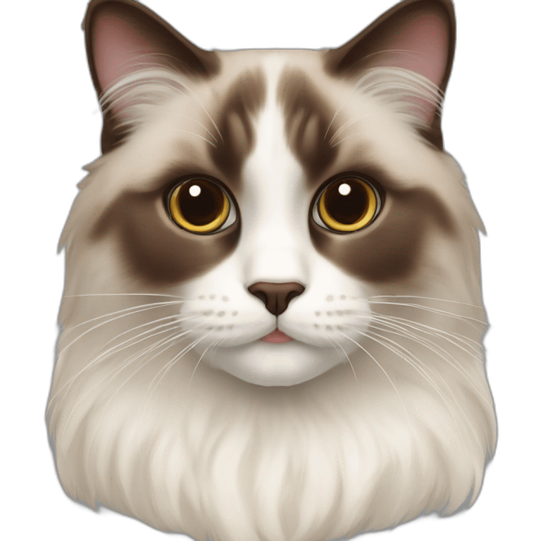 Chocolate point Ragdoll cat emoji