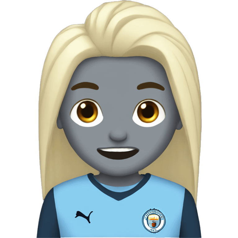 vampire with a Manchester City shirt emoji